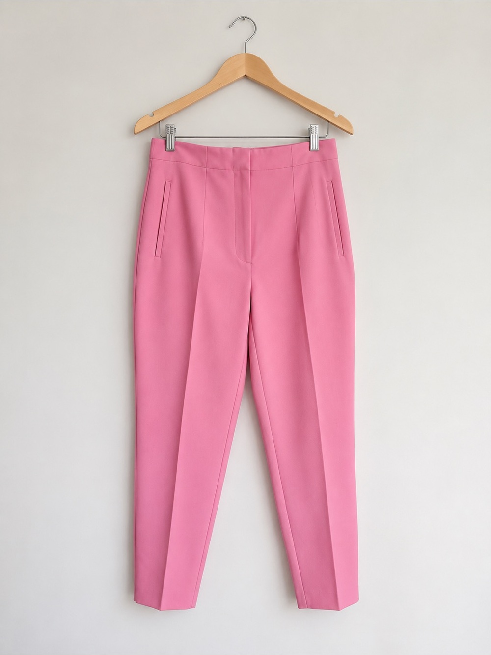 Zara Pink High Waisted Tailored Ankle Pants NWT Size L